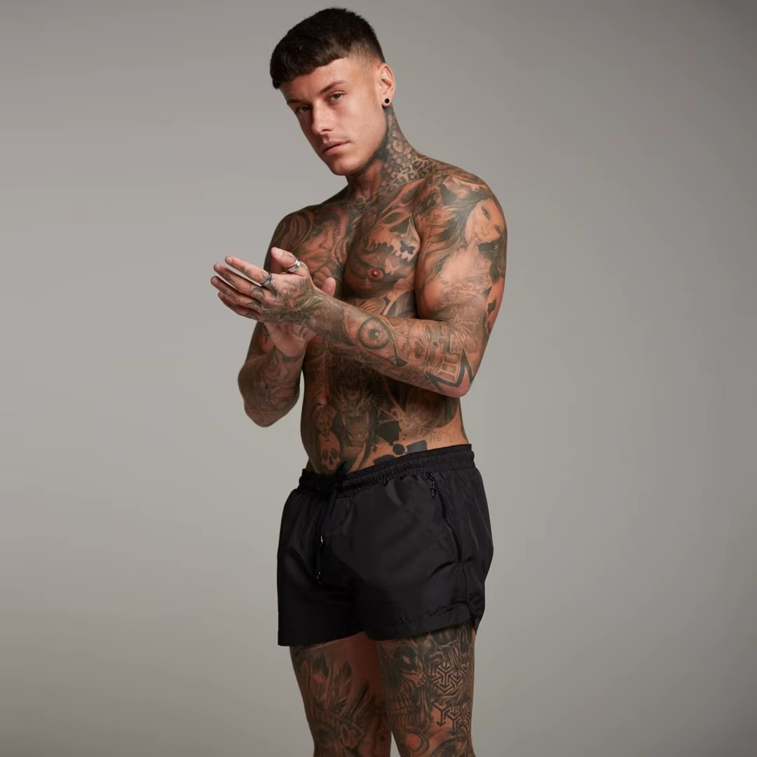 Herren Badeshorts Schwarz – Leicht & Für den Sommer – Marzano