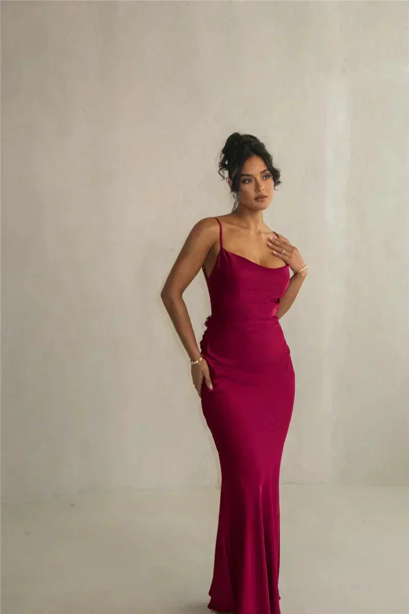 Echoarchiv | Satin Kleid mit Blumen