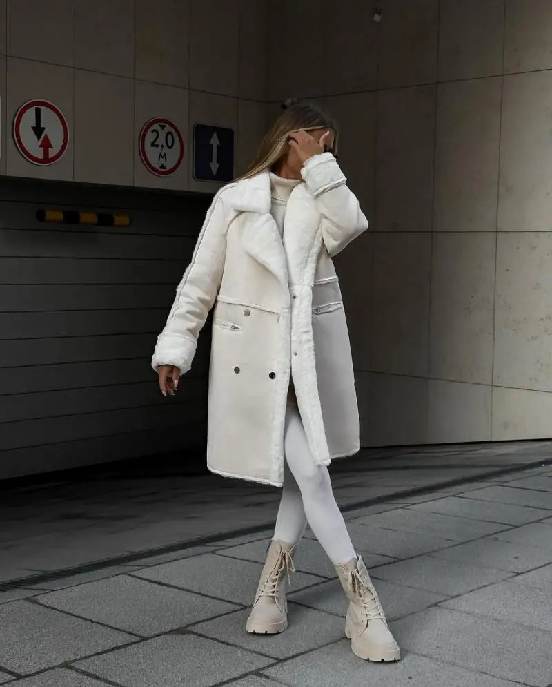 Warmer Teddy Wintermantel für Frauen – Célinea