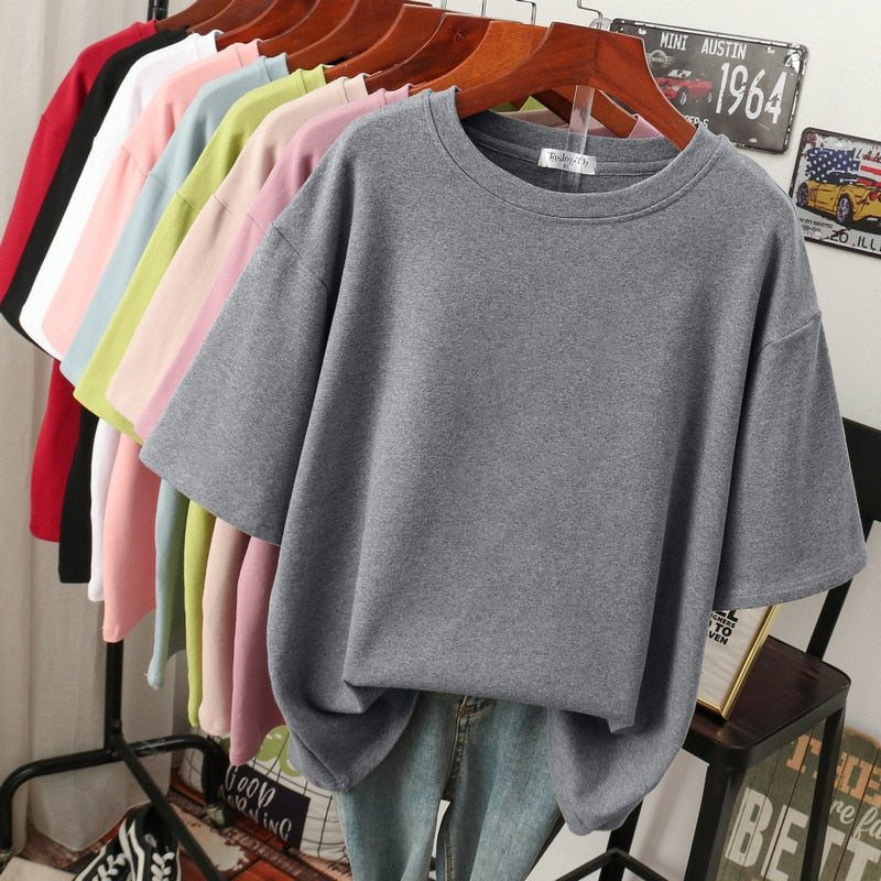 Echoarchiv | Oversized Baumwoll-Basic-T-Shirt für Damen