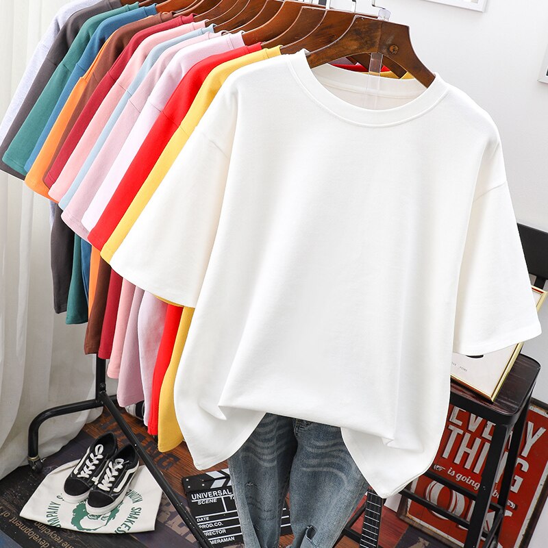 Echoarchiv | Oversized Baumwoll-Basic-T-Shirt für Damen