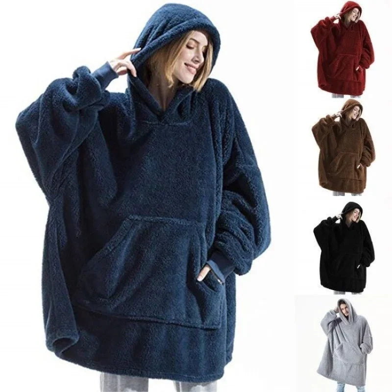 Echoarchiv | Übergroßer Flanell-Decken-Hoodie für Männer & Frauen