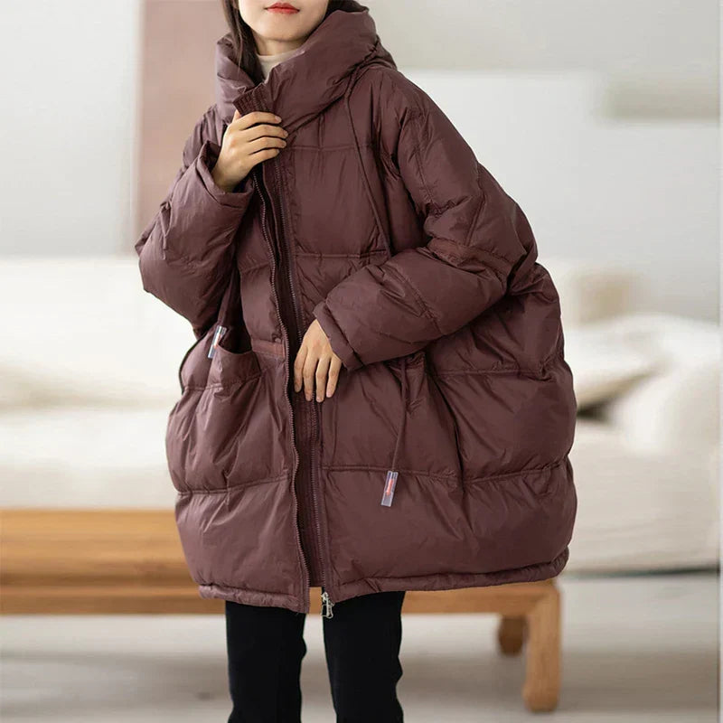 Winter Oversized Daunen Kapuzenjacke – Avérine