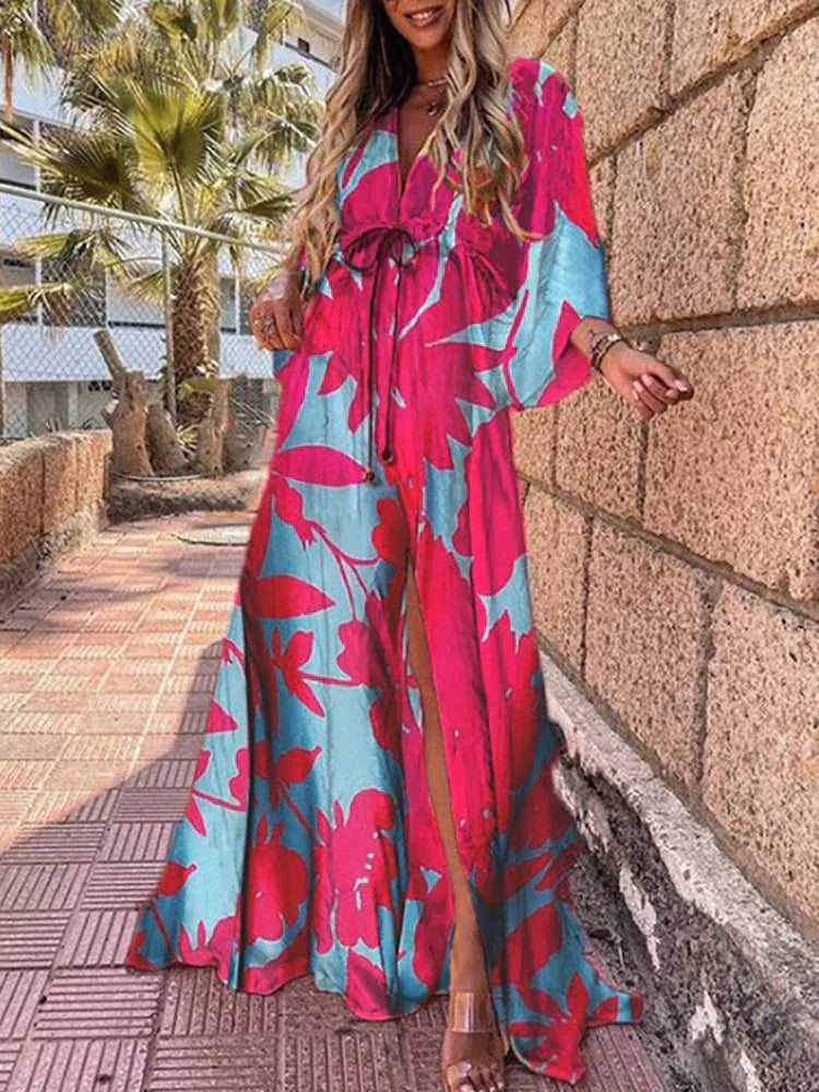 Echoarchiv | Elegnat Bedrucktes Beach Cover Up Kleid