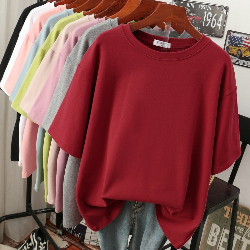 Echoarchiv | Oversized Baumwoll-Basic-T-Shirt für Damen