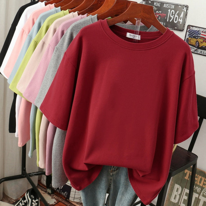 Echoarchiv | Oversized Baumwoll-Basic-T-Shirt für Damen