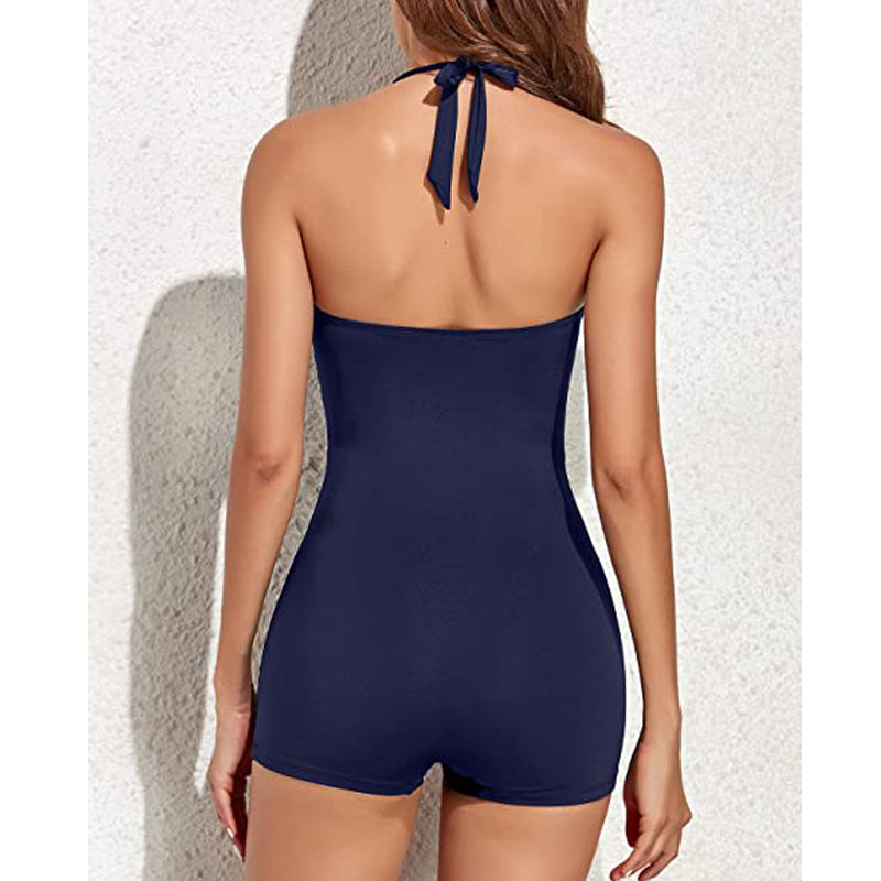 Echoarchiv | Damen Boyleg BadEchoarchivnzug mit Neckholder & Shaping Effekt