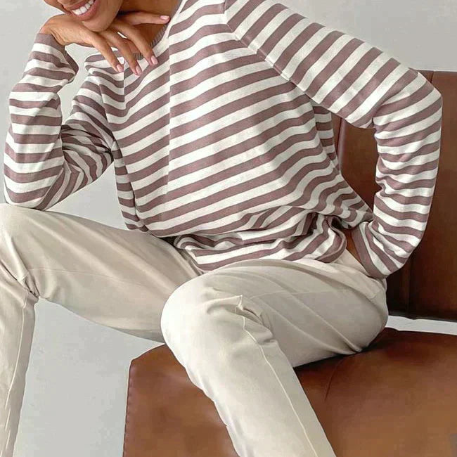 Echoarchiv | Elegantes Gestreiftes T-Shirt Leichter Stoff