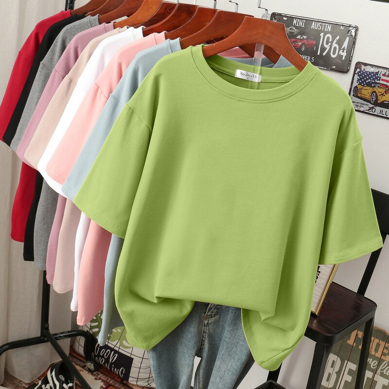 Echoarchiv | Oversized Baumwoll-Basic-T-Shirt für Damen
