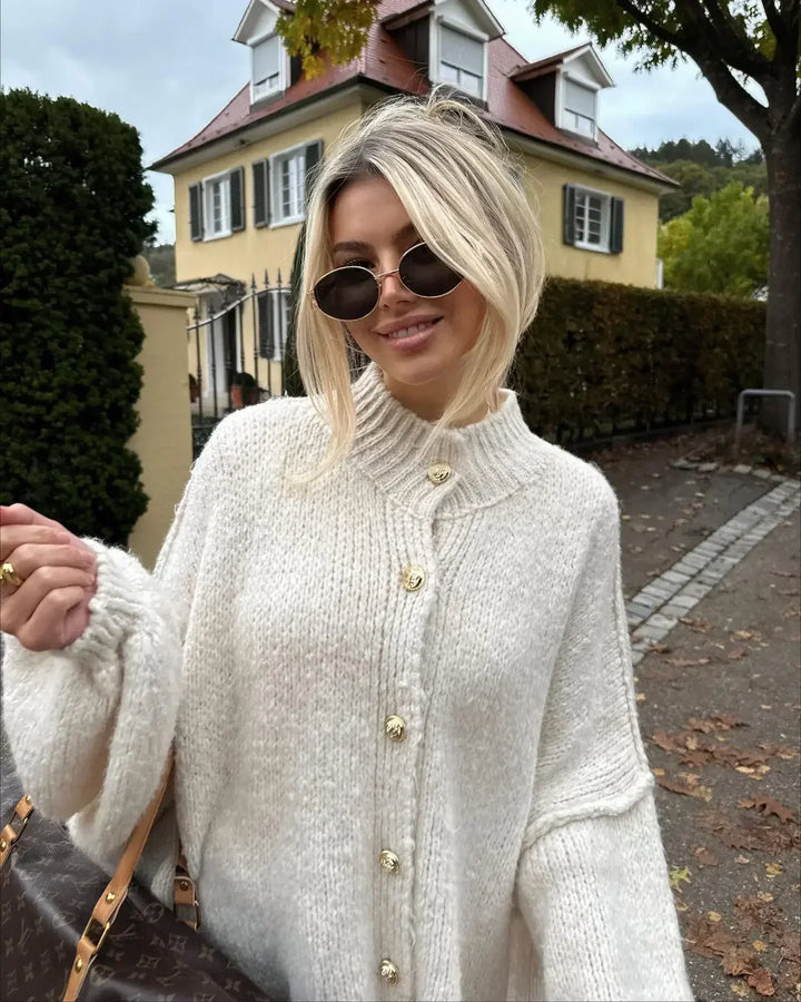Stilvolle Oversized Wollcardigan für Damen – Veloura
