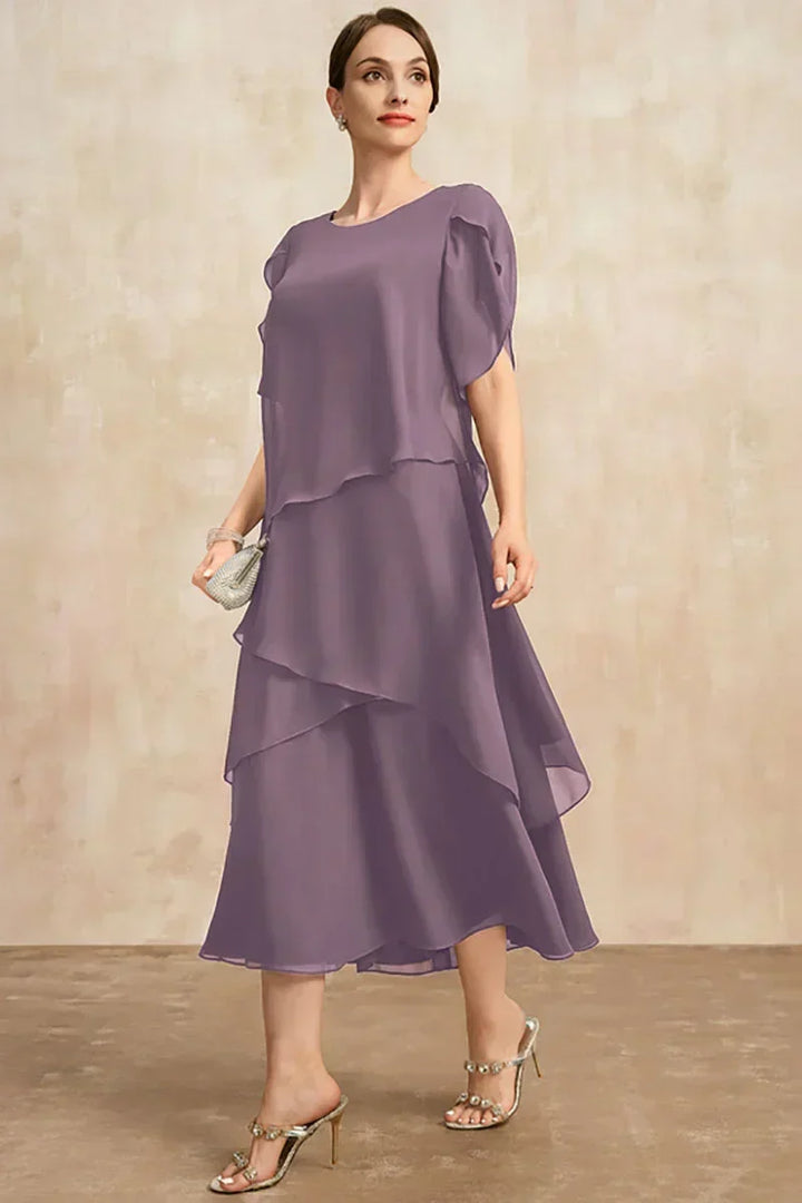 Echoarchiv | Plus Size Gestuftes Midi Kleid