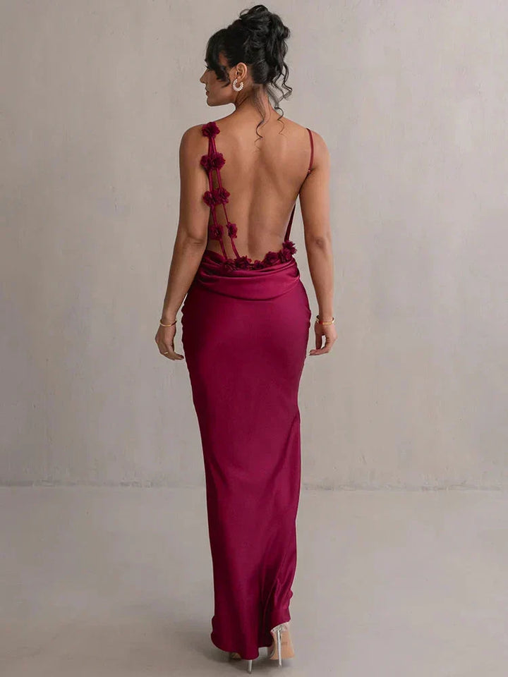 Echoarchiv | Satin Kleid mit Blumen