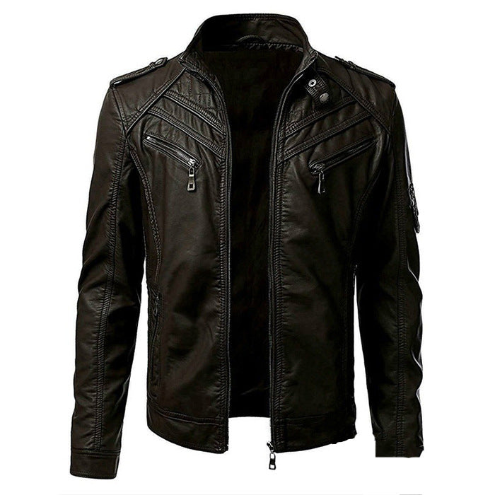Lederjacke für Herren mit glatter Oberfläche – Valtoré