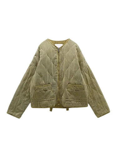 Oversized Vintage Gepolsterte Damenjacke