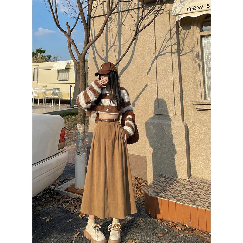 Vintage Corduroy Midi-Rock – Rosévia