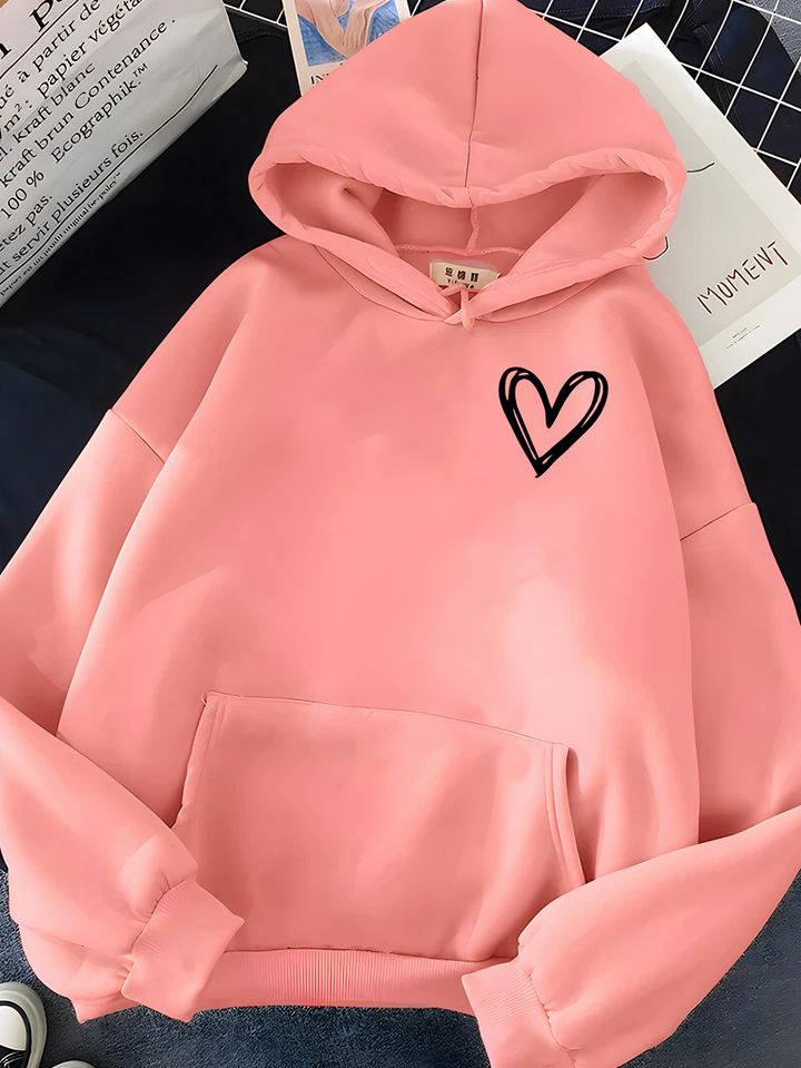Echoarchiv | Kapuzenpullover Mit Herzdruck Für Frauen Saylor