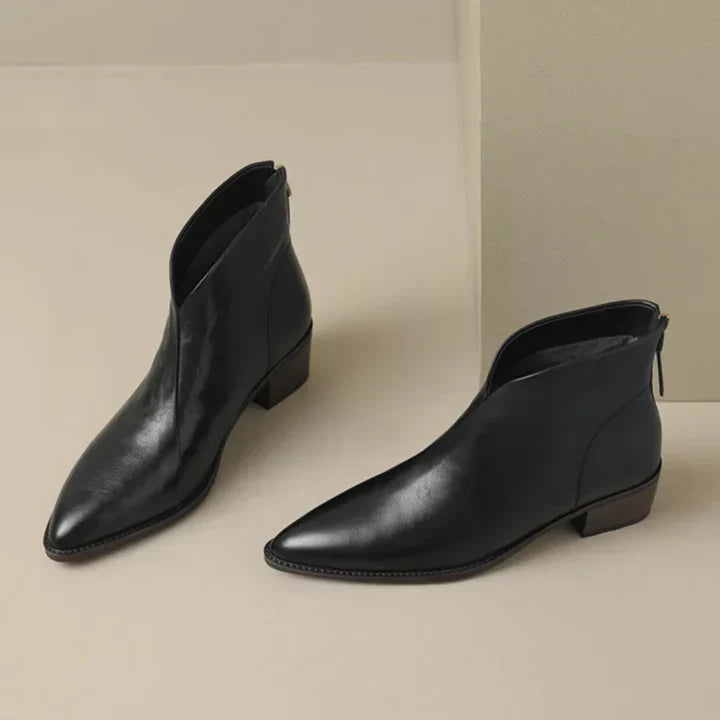 Echoarchiv | Damenstiefelette Aus Leder mit Blockabsatz