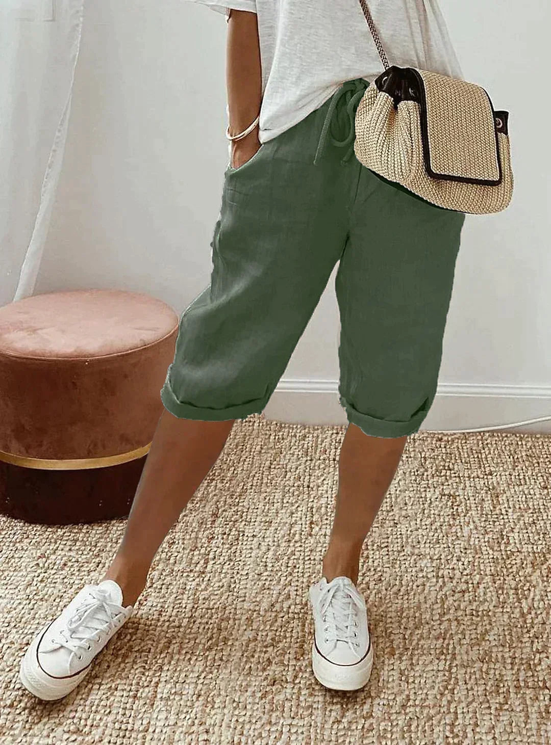 Echoarchiv | Damen-Leinenhose mit Weitem Bein