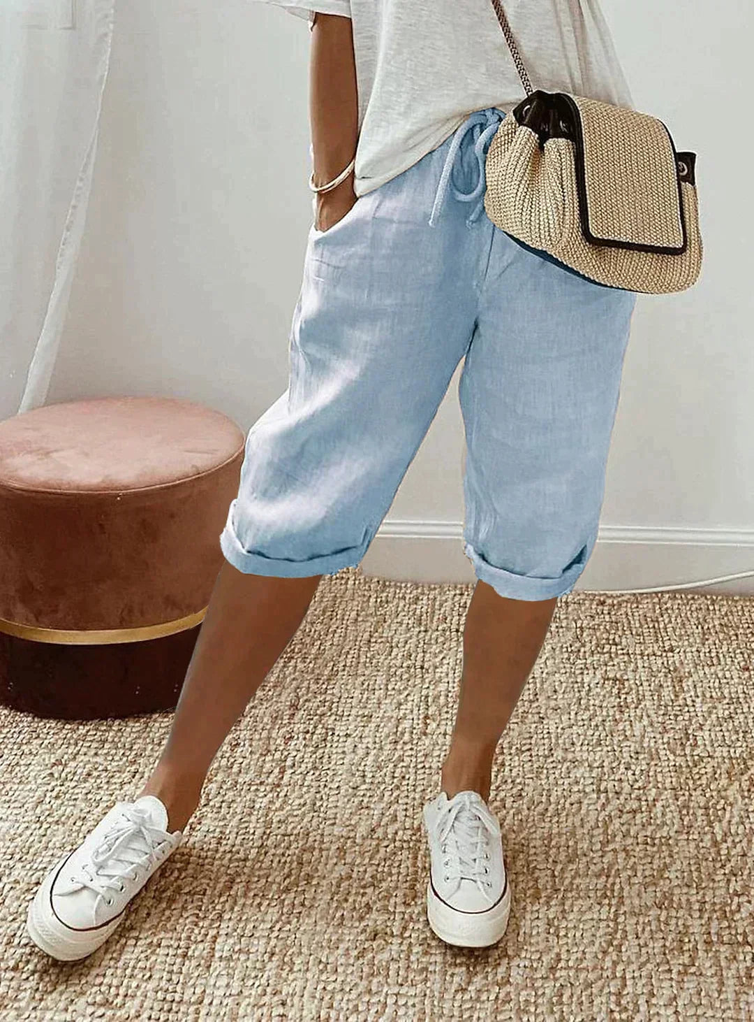 Echoarchiv | Damen-Leinenhose mit Weitem Bein