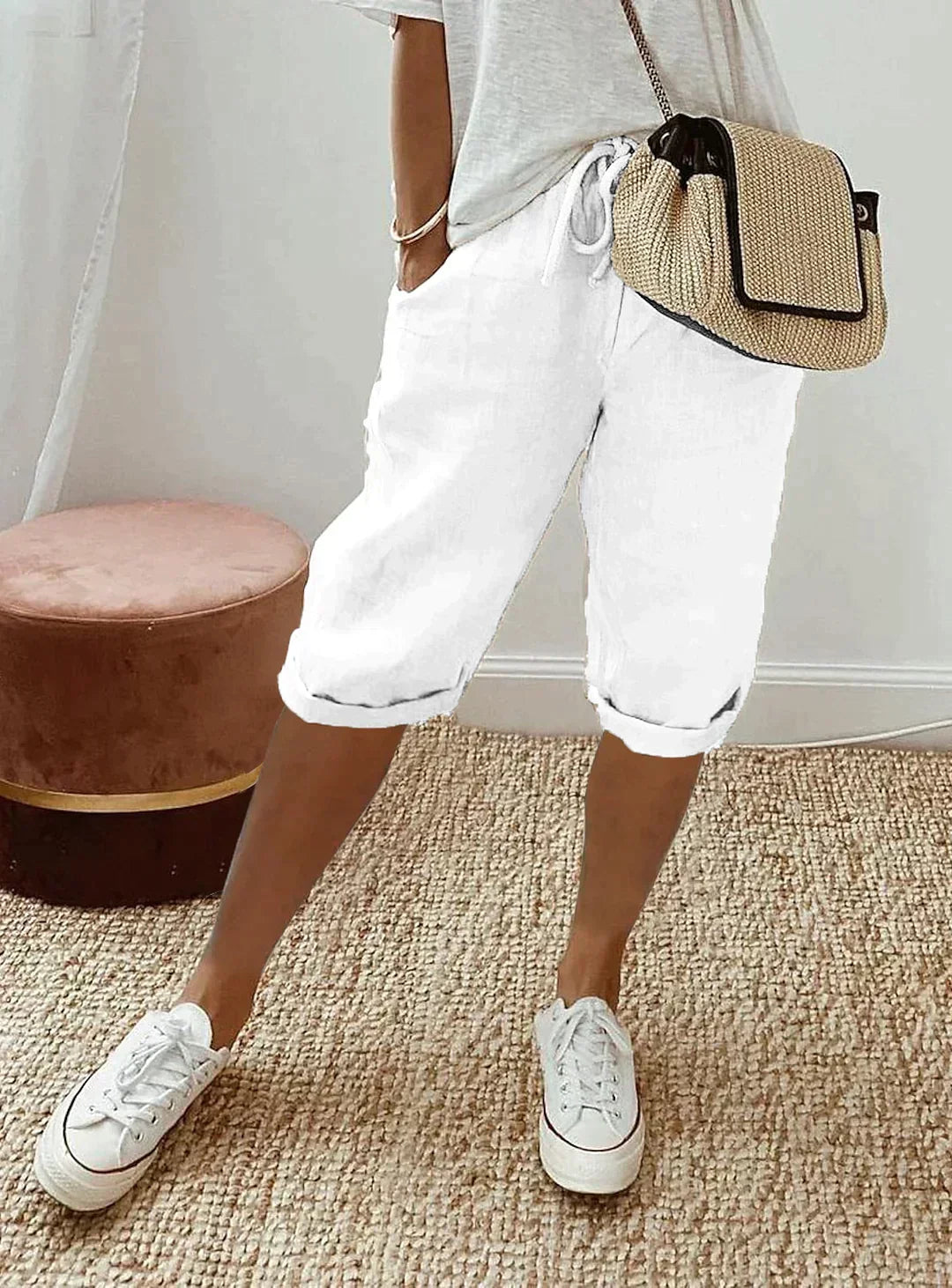 Echoarchiv | Damen-Leinenhose mit Weitem Bein