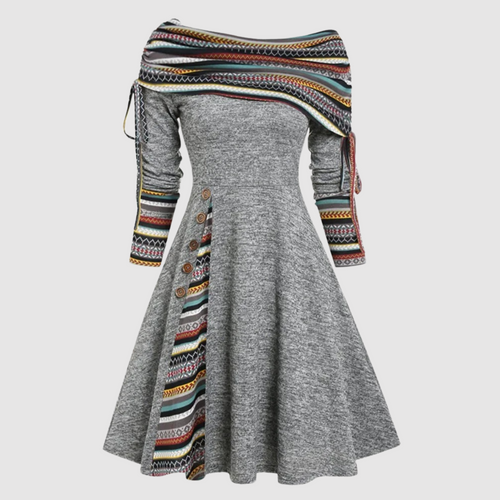Echoarchiv | Off Shoulder Langarm Winterkleid