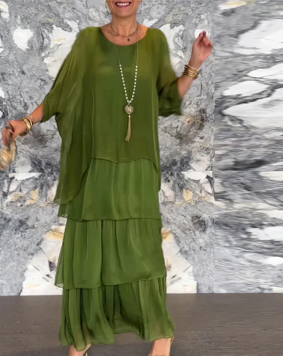 Echoarchiv | Elegantes Maxikleid mit Weitem Rundhalsausschnitt