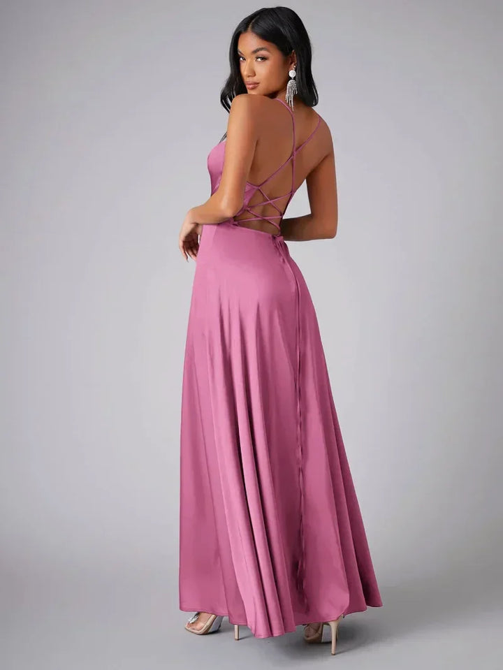 Echoarchiv | Seiden-Maxikleid mit Geflochtenem Rücken Kleid Dich für Formelle Anlässe Lucette