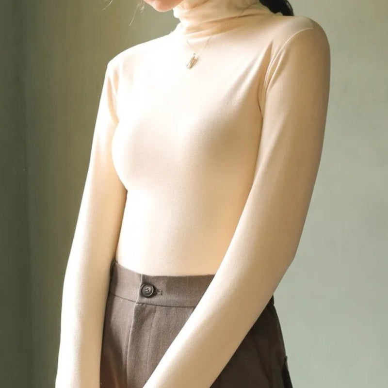 Echoarchiv - Samt Rollkragenpullover für Frauen
