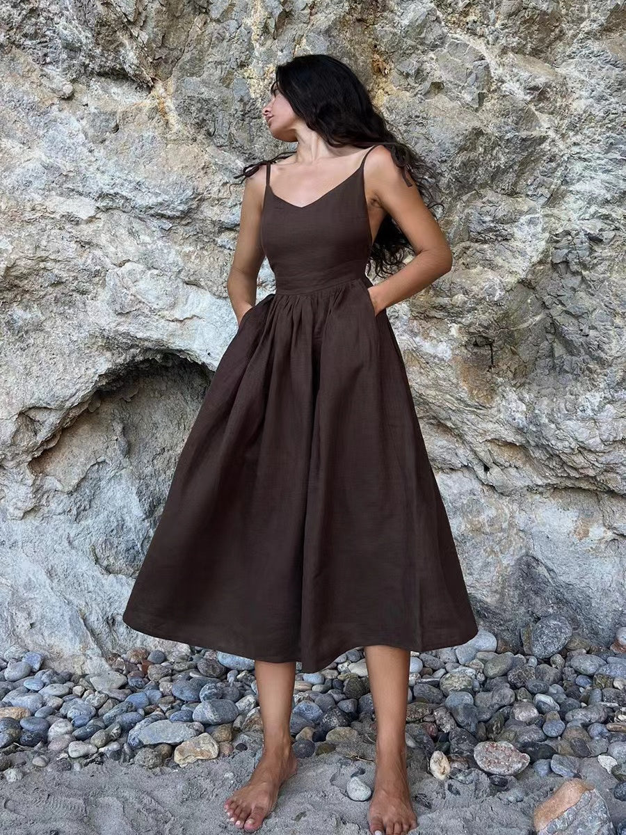 Echoarchiv | Atmungsaktives Sommerkleid Aus Leinen für Damen