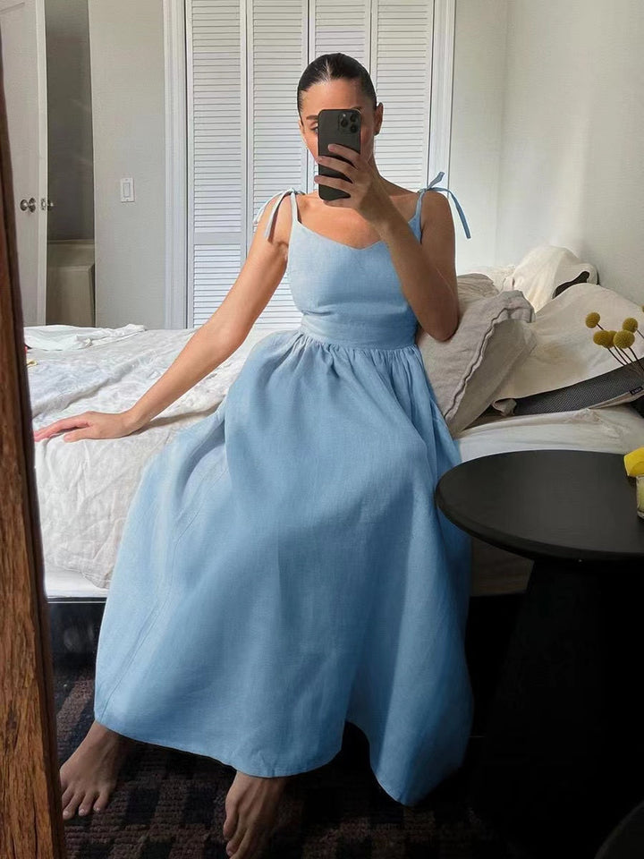 Echoarchiv | Atmungsaktives Sommerkleid Aus Leinen für Damen