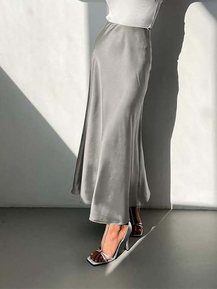 Echoarchiv | Satin-Midi-Rock mit Fließendem Design für Damen