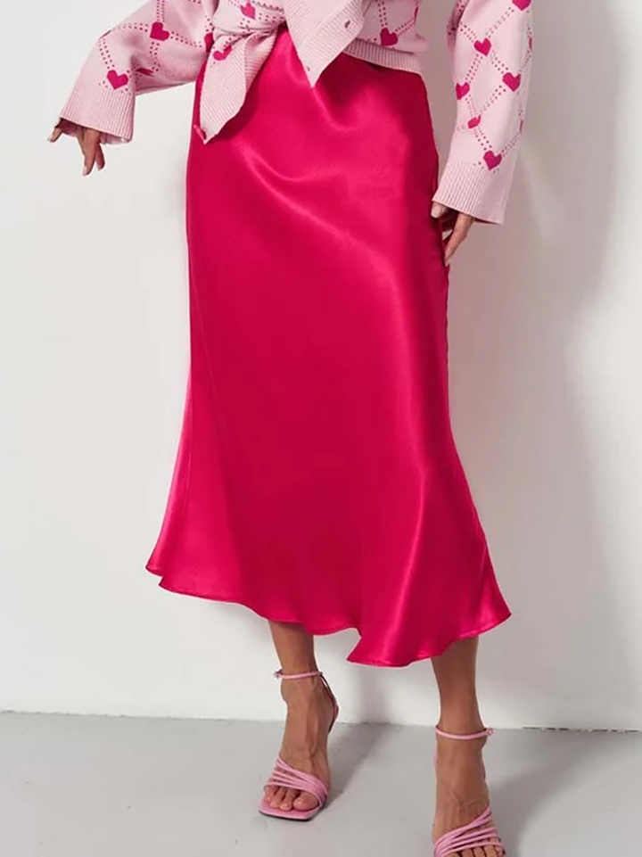 Echoarchiv | Satin-Midi-Rock mit Fließendem Design für Damen