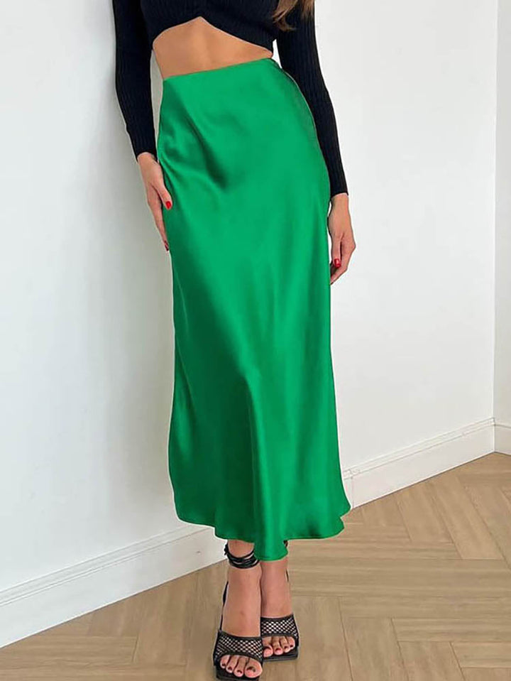 Echoarchiv | Satin-Midi-Rock mit Fließendem Design für Damen