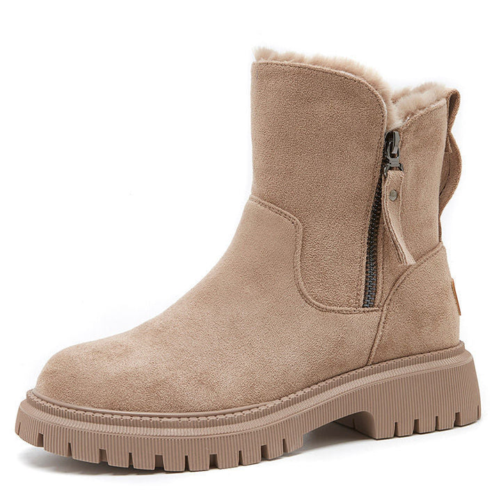 Damen Winter-Ankle-Boots im Wildleder-Look mit Warmfutter | Große Größen