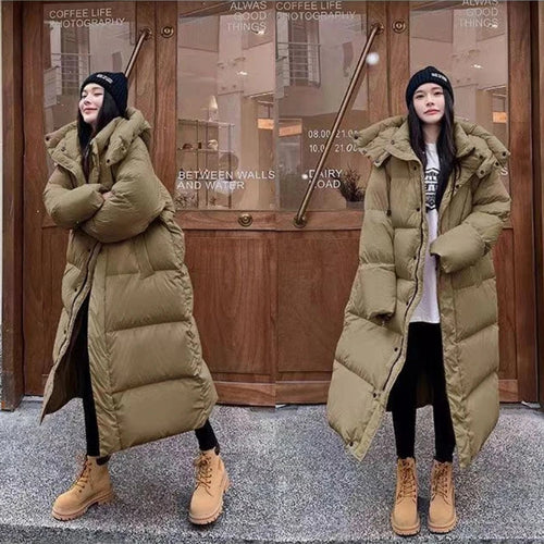 Echoarchiv | Langer Daunenjacke Stil Mit Kapuze
