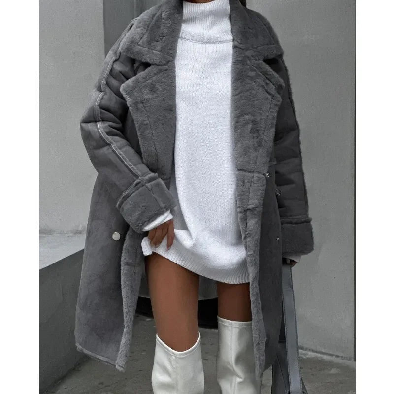 Warmer Teddy Wintermantel für Frauen – Célinea