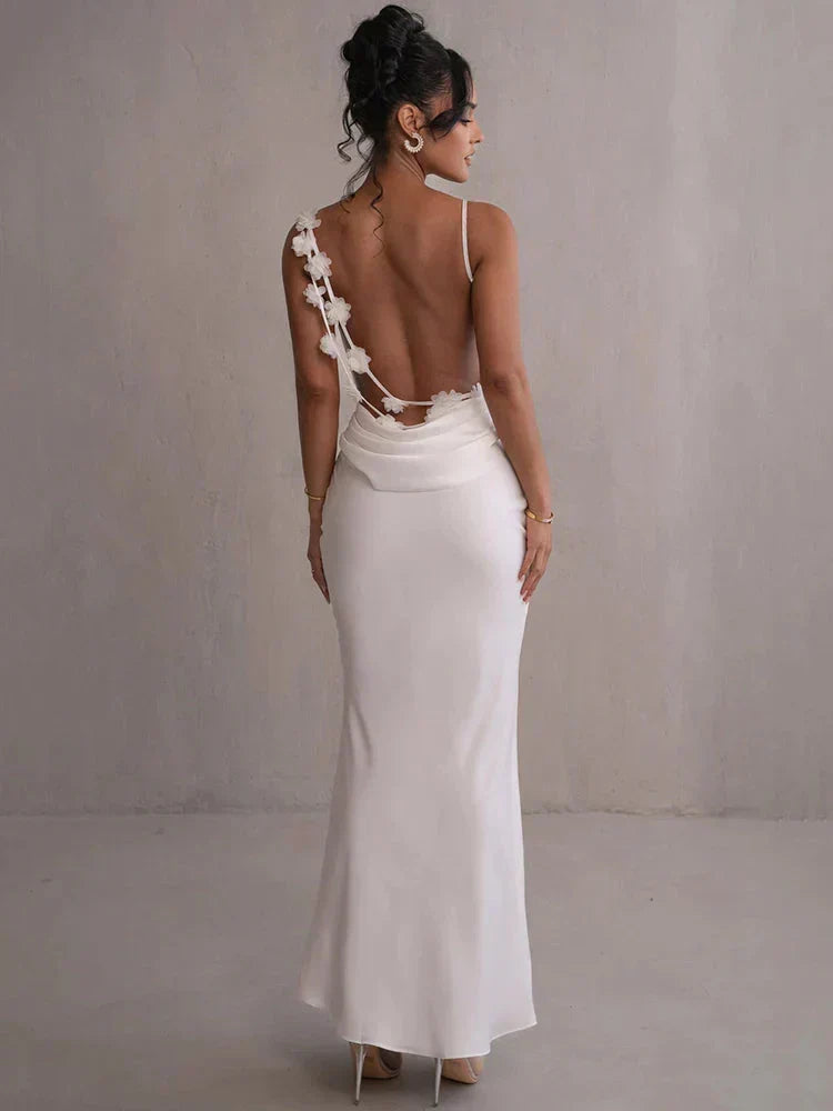 Echoarchiv | Satin Kleid mit Blumen