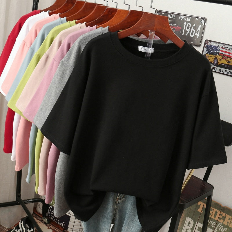 Echoarchiv | Oversized Baumwoll-Basic-T-Shirt für Damen