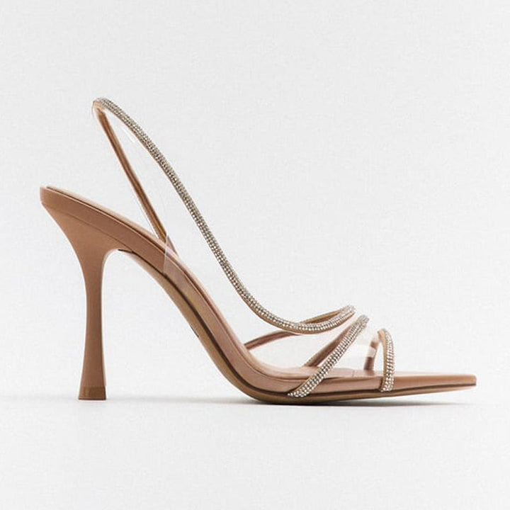 Echoarchiv | Elegante High-Heeled Sandalen - Stiletto Slingback Peep Toe Schuhe