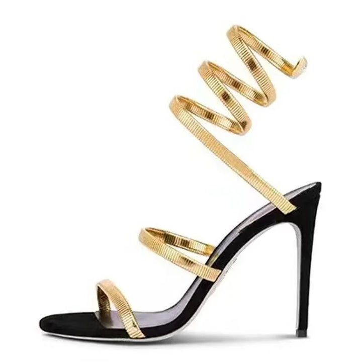 Echoarchiv | Eilyken Sommer Straßenstil Knöchelriemen Offene Zehe Schmale Riemen Damen Sandalen Dünne Hohe Absätze Stripper Sexy Bankett Schuhe