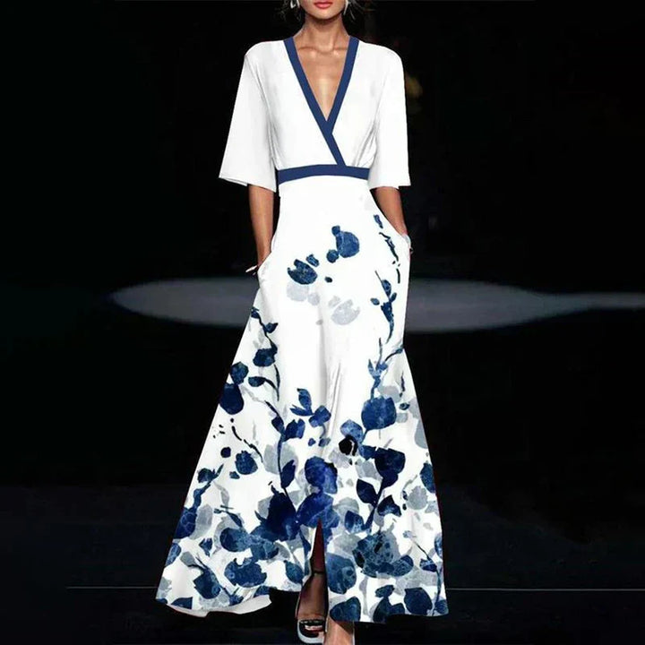 Elegantes Maxikleid mit Blumenmuster – Valéora