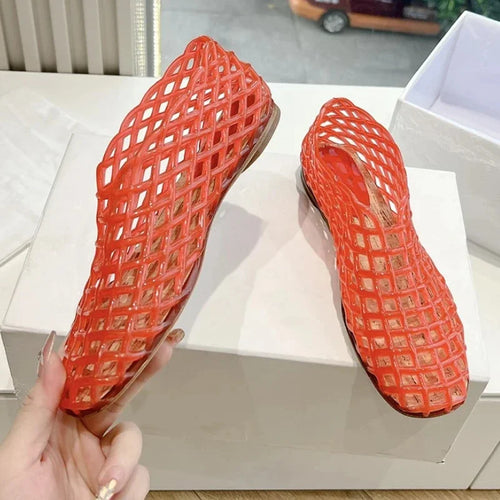 Echoarchiv | Sommer Jellies Schuhe Frauen Echoarchiv Transparent Mesh Hollow Out Strand Schuhe Damen Flache Sandalen Farbige Runde Zehen Jelly Sandalen