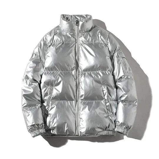 Echoarchiv - Winddichte metallische Winter-Pufferjacke
