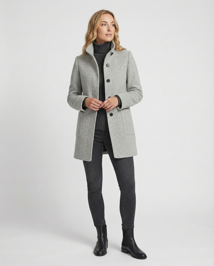 Damen Textil Kurzmantel mit Echoarchivrnem & Elegantem Design | Echoarchiv