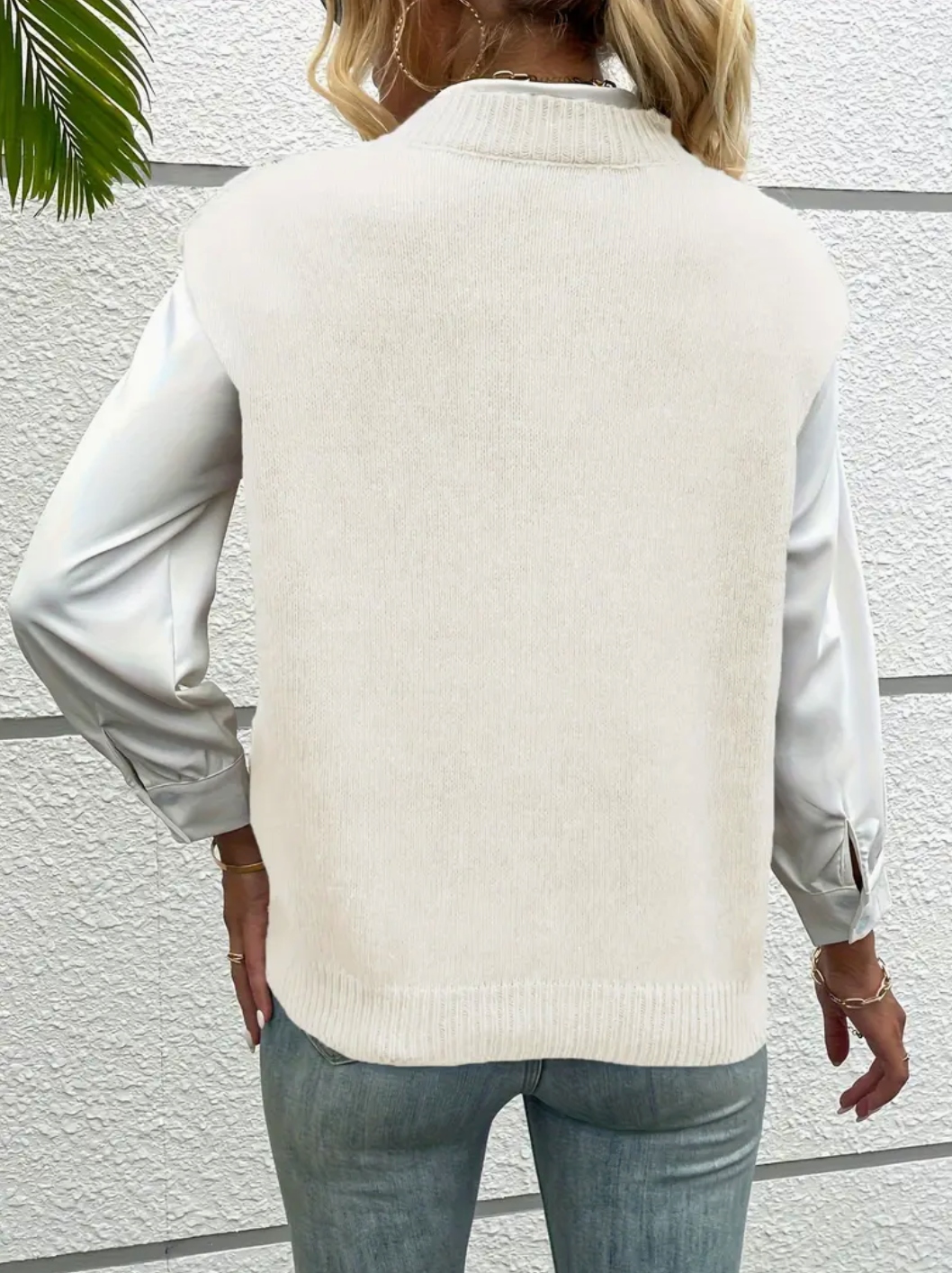 Elegante ärmellose Strickjacke – Veloura