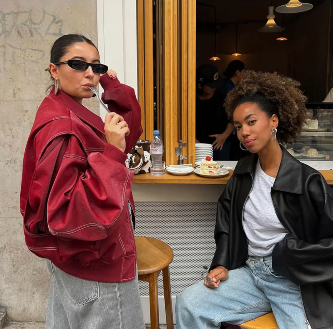 Rote Oversize jacke