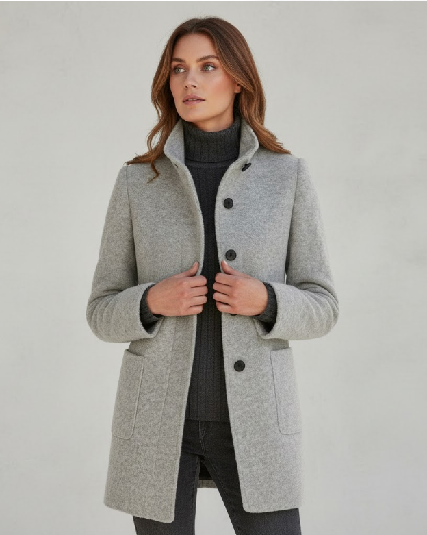 Damen Textil Kurzmantel mit Echoarchivrnem & Elegantem Design | Echoarchiv