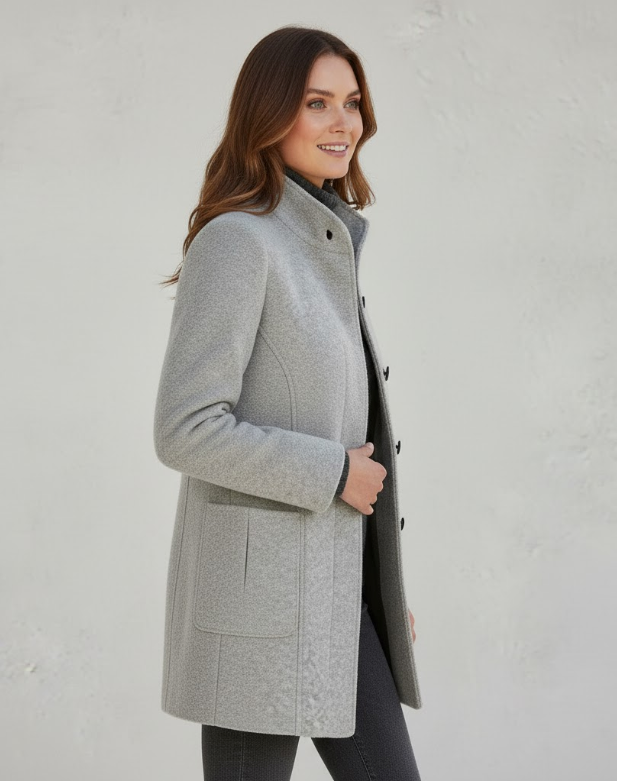 Damen Textil Kurzmantel mit Echoarchivrnem & Elegantem Design | Echoarchiv