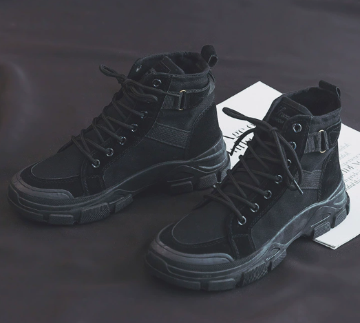 Motorradstiefel Hoher Schaft Verstellbarer Riemen Robuste Gummisohle – Tavélo