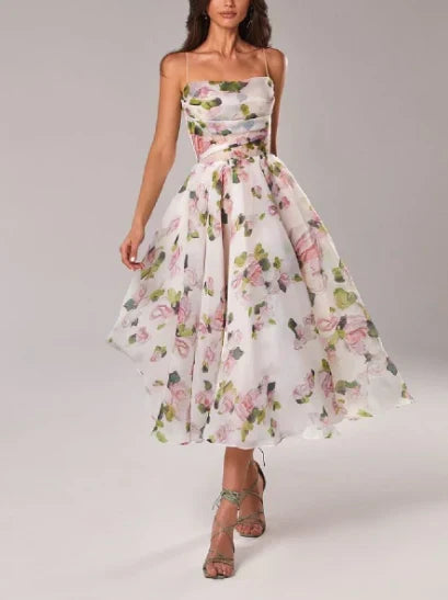 Echoarchiv | Elegantes Blumen Midi Kleid